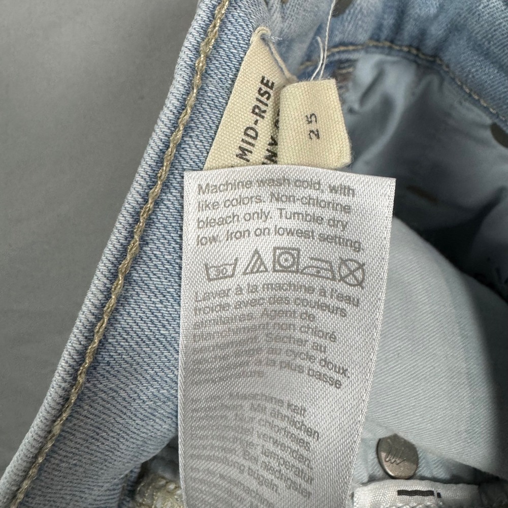 Madewell 9" Mid-Rise Skinny Crop Jeans Light Wash Blue Denim Sz 25 Chic Classic - Picture 9 of 10